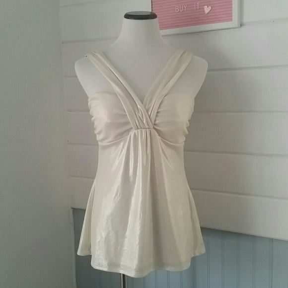 White House Black Market Tops - WHBM champagne top